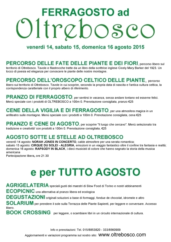 ferragosto a oltrebosco - oltrebosco