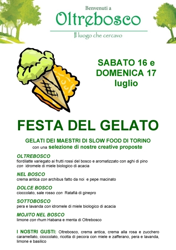 sabato 16 e domenica 17 - FESTA DEL GELATO - oltrebosco
