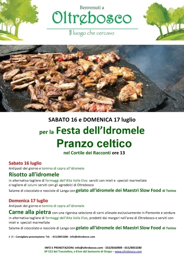 sabato 16 e domenica 17 - PRANZO CELTICO - oltrebosco