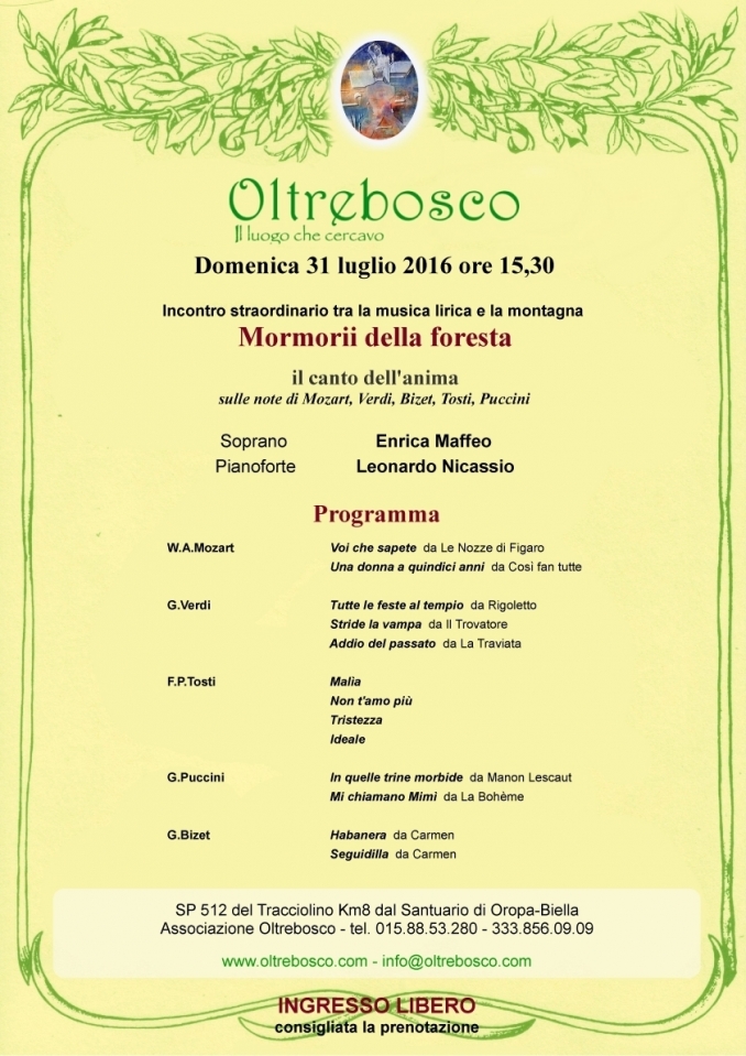 domenica 31 luglio NON MANCARE! - oltrebosco