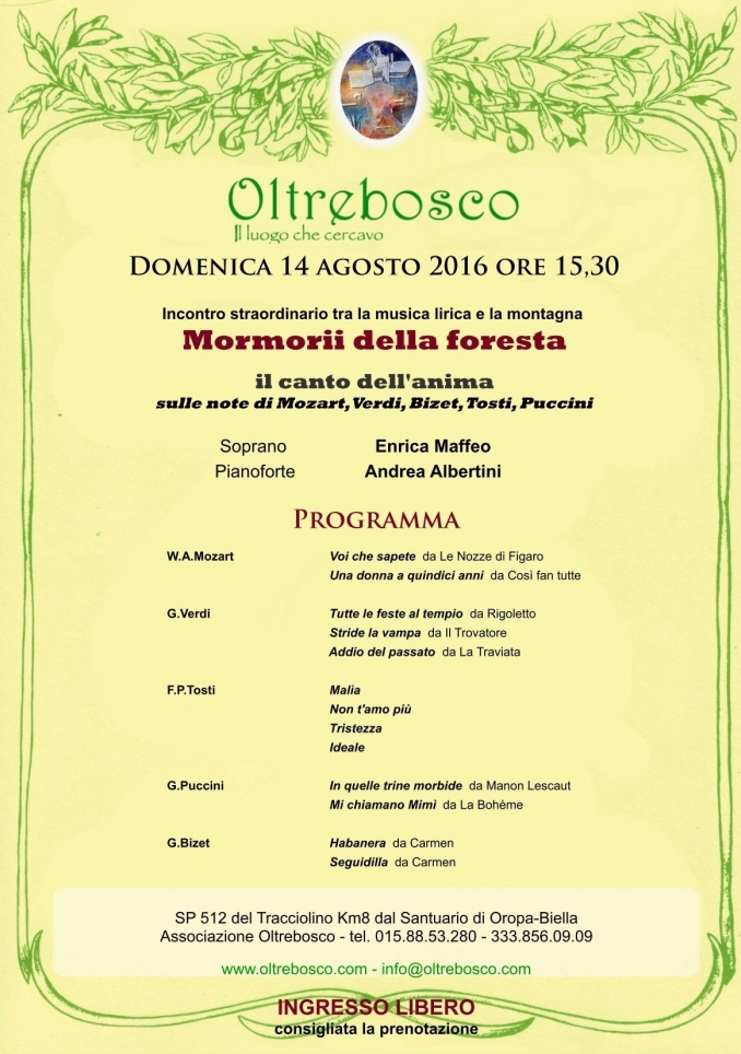 DOMENICA 14 AGOSTO - oltrebosco